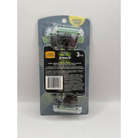 Schick Extreme3 Pivot Ball With 3 razors with handles each razor has 3 blades - Picture 2 of 2